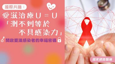 開啟愛滋感染者的幸福密碼 國際共識：愛滋治療Ｕ＝Ｕ「測不到等於不具感染力」