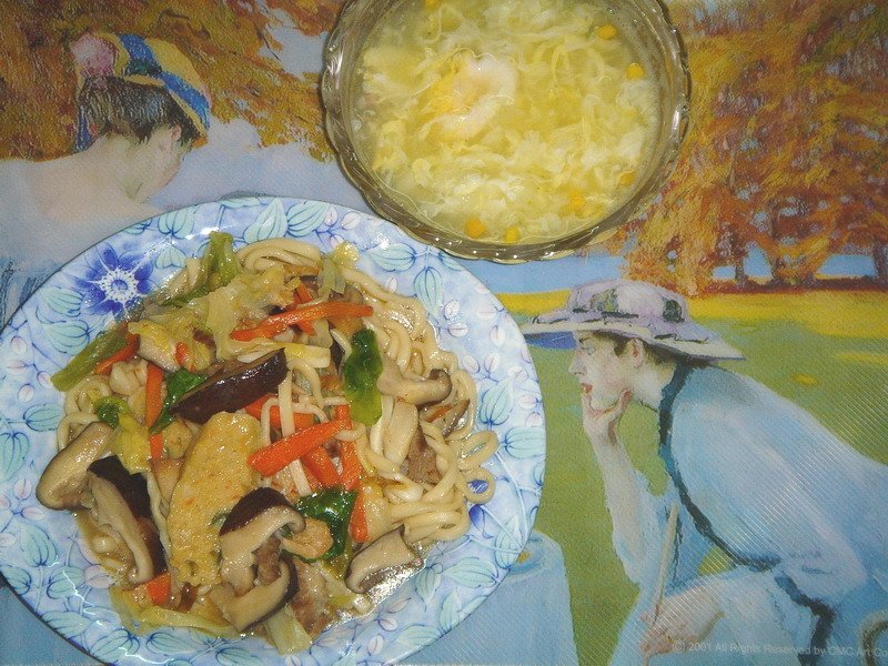 珈哩燴麵+玉米濃湯