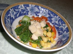 凍豆腐炒三蔬