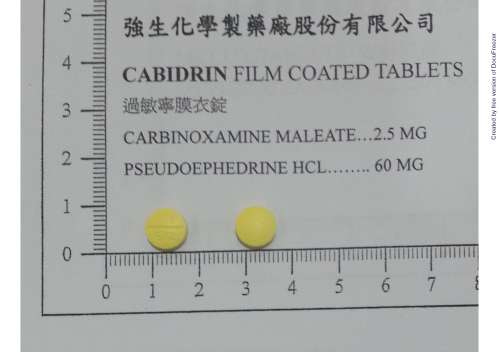 CABIDRIN FILM COATED TABLETS "JOHNSON" "強生" 過敏寧膜衣錠